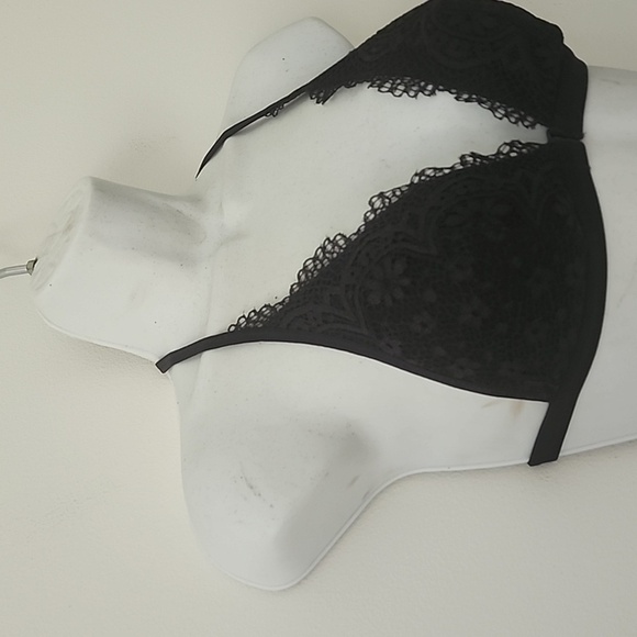 Victoria's Secret Elegant Black Lace Bralette Racerback Size Small - Picture 7 of 12